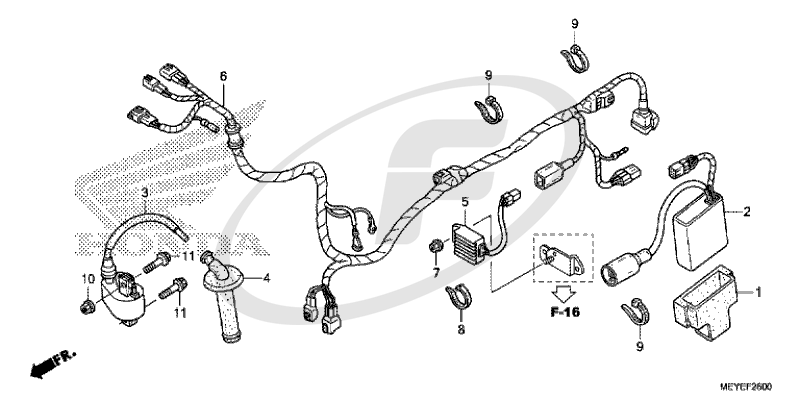 Honda CRF450X 2014 WIRE HARNESS supplied next day (UK only) by Fowlers