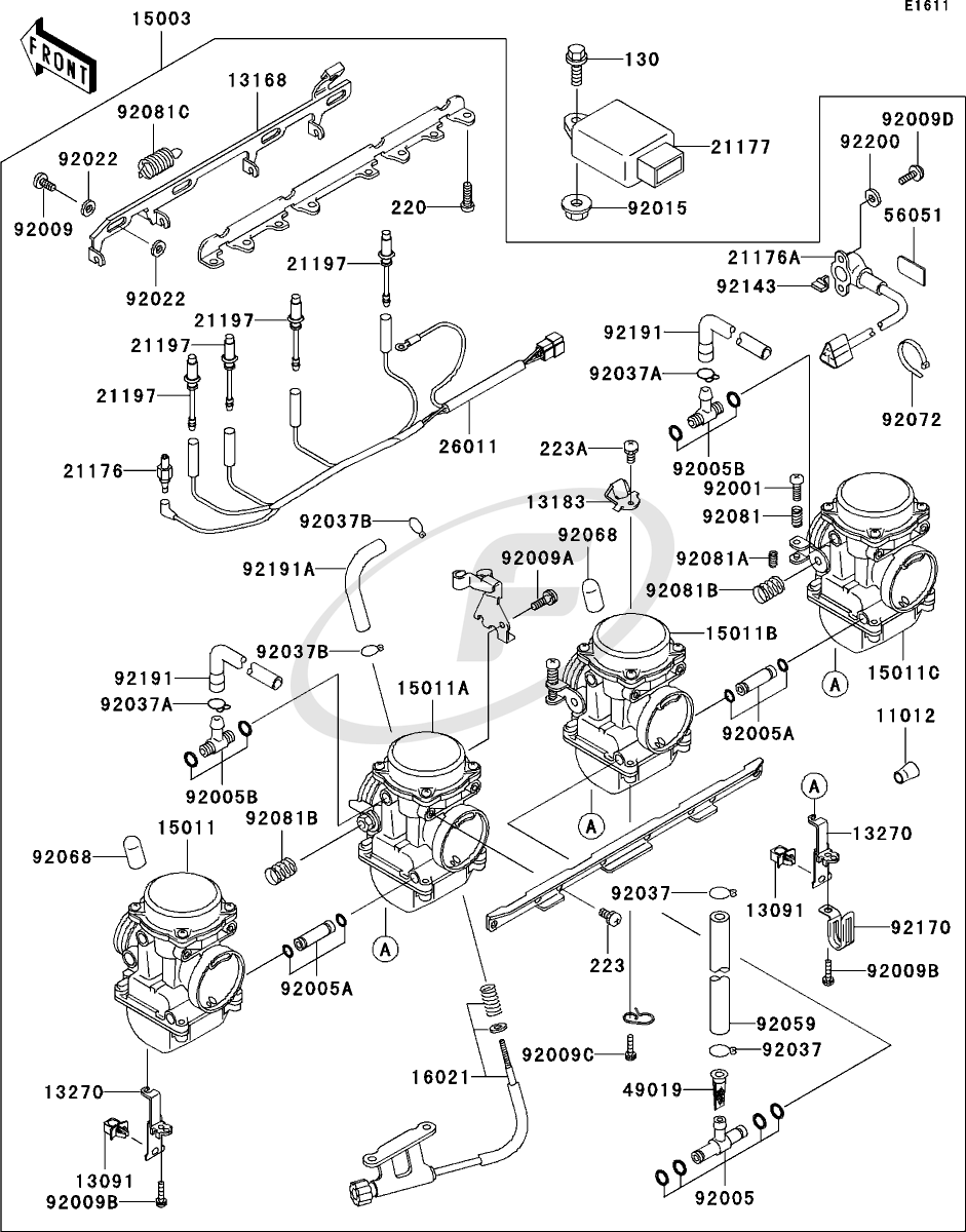Kawasaki ZR750-F5 2003 Carburetor(1/2) supplied next day (UK only) by